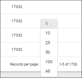 Reporting records per page