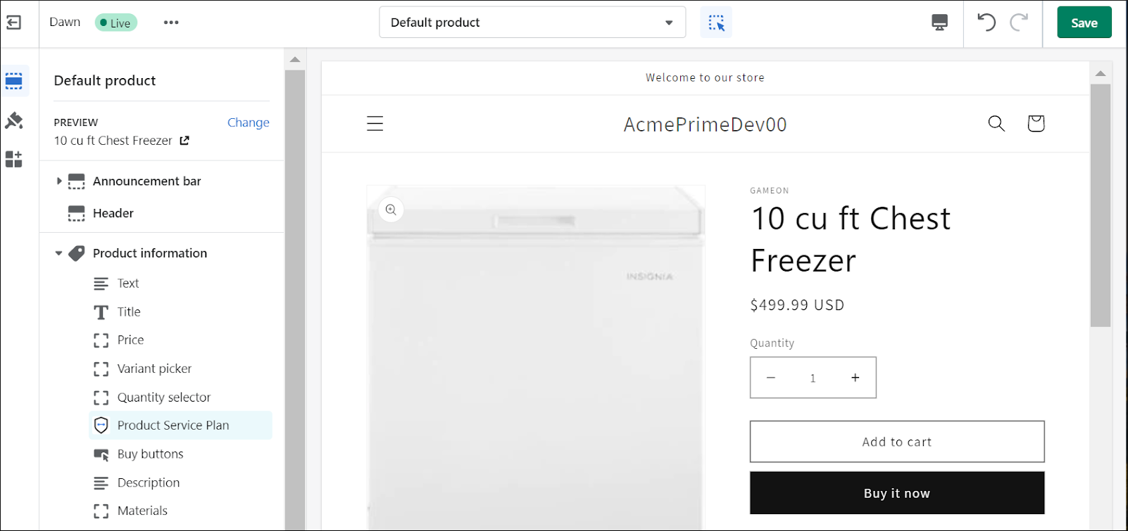 PermaPlate block on the product preview page